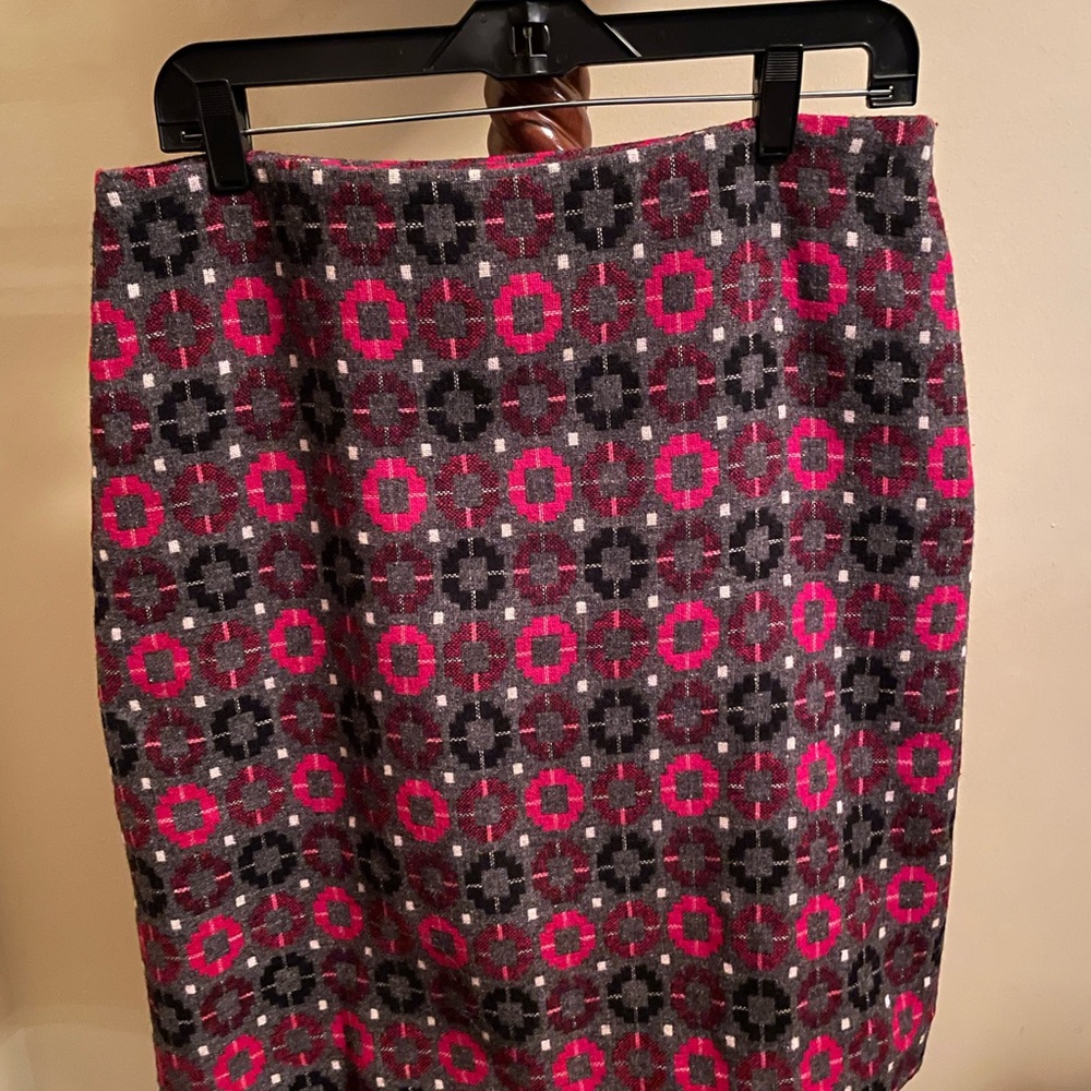Talbots Vibrant Pink and Gray Patterned Pencil Skirt